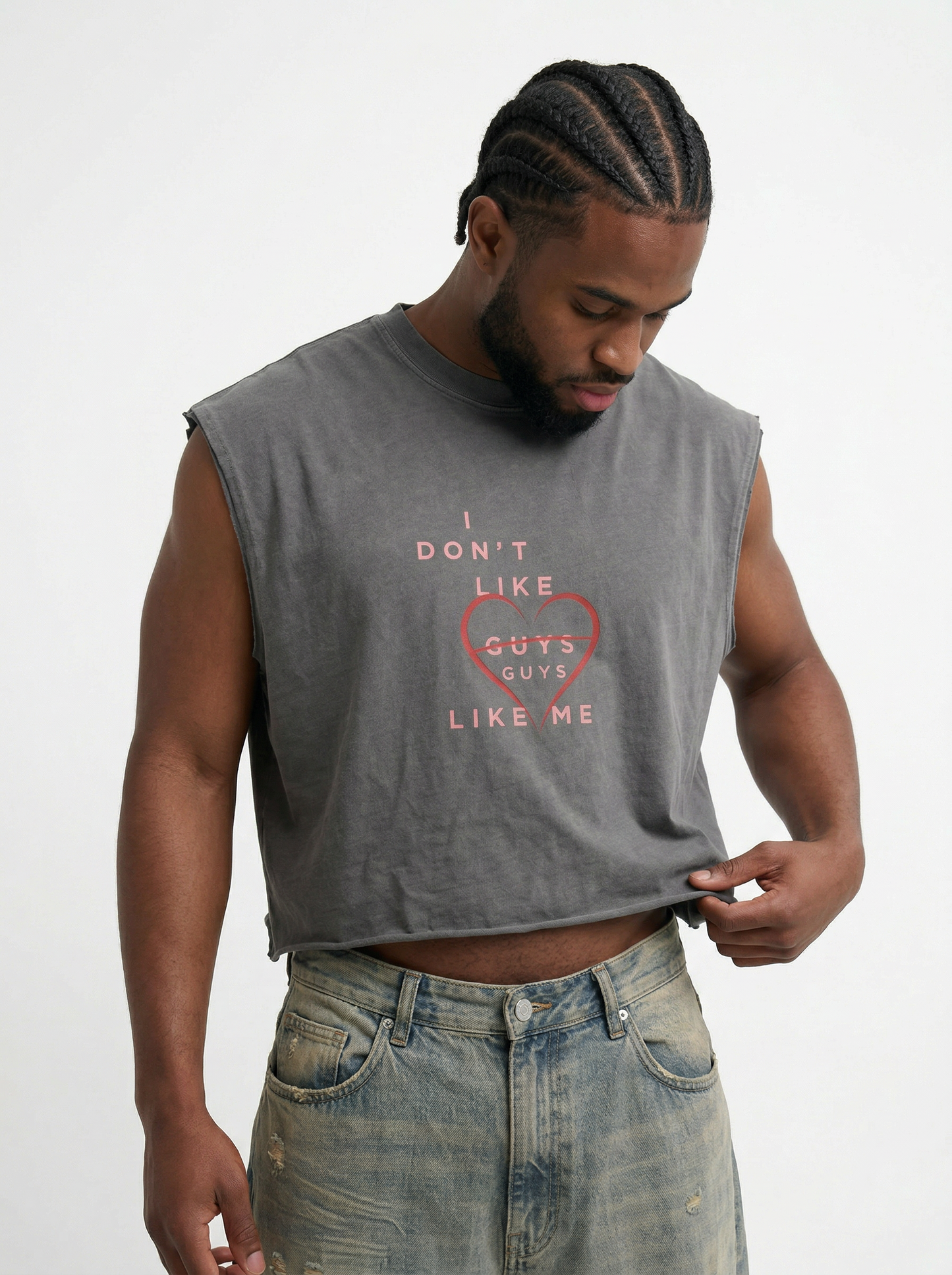 I Don’t Like Guys Terry Boxy Tank Top
