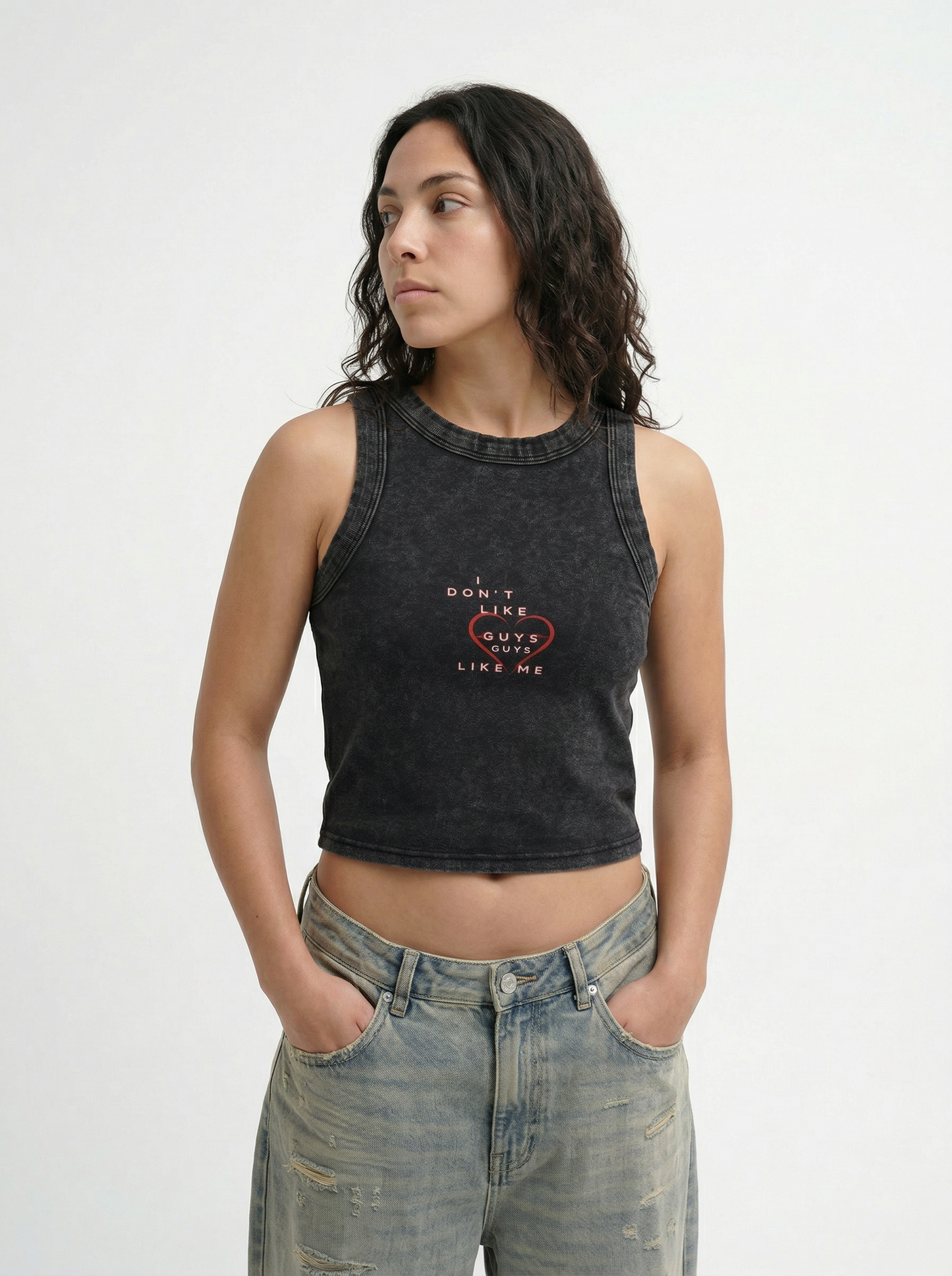 I Don’t Like Guys Washed Tank Top